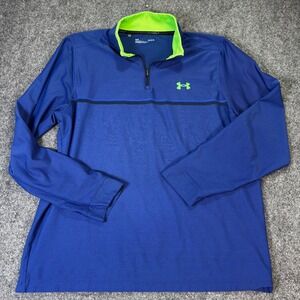 Under‎ Armour Golf 1/4 Zip Pullover Long Sleeve Men's L Blue Green Under Armour